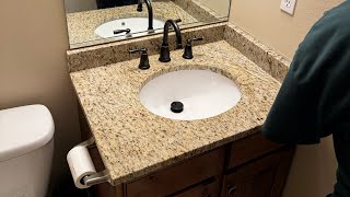 Replacing our bathroom sink with granite [upl. by Sivie742]