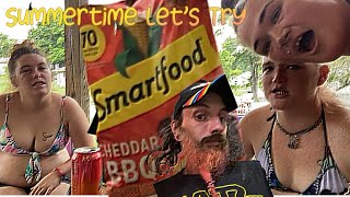 Smart food Cheddar BBQ Popcorn Summertime Let’s Try [upl. by Yelnek732]