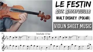 Free Sheet  Le Festin  Ost Ratatouille  Violin Cover sheet music [upl. by Lap]