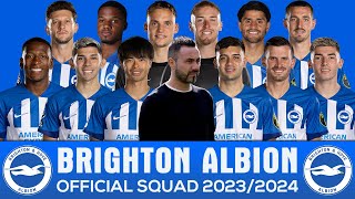 BRIGHTON amp HOVE ALBION 20232024 OFFICIAL SQUAD AND SHIRT NUMBER [upl. by Enenstein455]