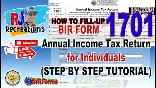 How to fillup BIR form 1701 2021 Annual Income Tax Return for Individuals using eBIRForms 79 [upl. by Annhej519]