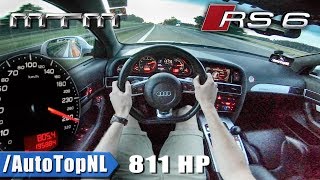 811HP Audi RS6 V10 C6 MTM  294 kmh  AUTOBAHN POV by AutoTopNL [upl. by Gayn278]