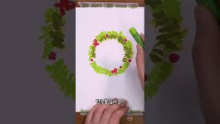 크리스마스 분위기 확 내는 방법🎄 오일파스텔 감성  리스 장식 shorts [upl. by Nylasor]