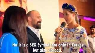 Halit Ergenc amp Berguzar Korel 2112015 interview in Ukrainian channel [upl. by Eedyaj]