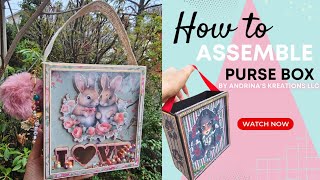 How to assemble Purse Box Template by Andrinas Kreations llc [upl. by Mendel]