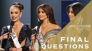 71st MISS UNIVERSE  Final Questions  Miss Universe [upl. by Yerag91]