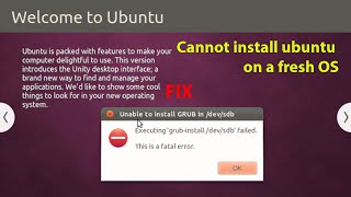 UBUNTU FIX Executing grubinstall devsda failed This is a fatal error [upl. by Tibbitts]