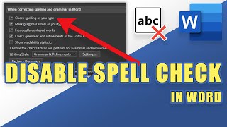 How to DISABLE SPELL CHECK in Microsoft Word [upl. by Adnamahs]