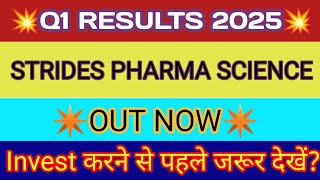 Strides Pharma Q1 Results 2024 🔴 Strides Pharma Share Result 🔴 Strides Pharma Share Latest News [upl. by Florida]