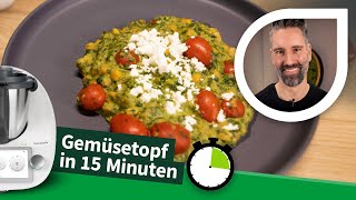 Kichererbsen mit Spinat und Feta Schneller und gesunder Thermomix® Eintopf  Kochrezept [upl. by Su]