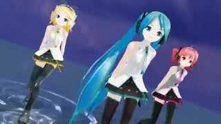 【MMD】FREELY TOMORROW Ver1（Lat式初音ミク・鏡音リン・重音テト，HD） [upl. by Menken]