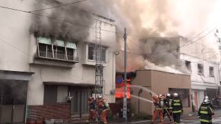 福岡県筑紫野市湯町一丁目における火災の模様14【2014122】Fire fighting [upl. by Norton935]