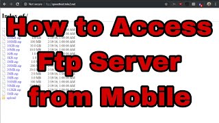 How to access ftp server from mobile [upl. by Aonehc142]