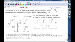 GATE 1997 ECE NMOS shift register voltage on Capacitor C2 [upl. by Demetra]