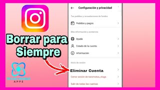 ✅️ Instagram como ELIMINAR Cuenta para SIEMPRE Método Actualizado [upl. by Einra]