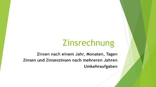 Mathe Zinsen und Zinseszinsen einfach und kurz erklärt [upl. by Aman]