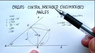 Circles Central Inscribed Circumscribed Angles Example Two [upl. by Chatav113]