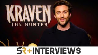 Aaron TaylorJohnson Details Kraven The Hunters Ties to Quicksilver amp Teases SpiderMan Showdown [upl. by Alleunam136]