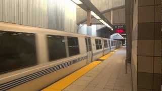 BART  MillbraeCaltrain Train  San Bruno Station [upl. by Aihsitan995]