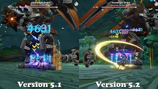 ElectroCharged Damage Comparison  Version 51 vs 52  Genshin Impact [upl. by Eeral]