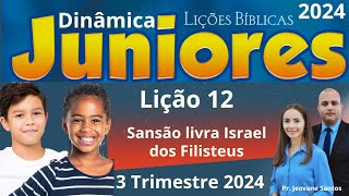 EBD Lição 12 Juniores  Sansão livra Israel dos Filisteus  EBD 3 Trimestre 2024 [upl. by Yuille850]