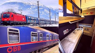 Winter Railway Journey to Austrian Alps  part 1 ÖBB Nightjet Train Berlin  Vienna in Sleeping Car [upl. by Nit]