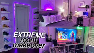 Extreme Room Makeover  AestheticTikTokPinterest Bedroom Transformation [upl. by Lamori570]