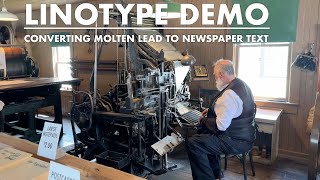 Linotype newspaper printing demonstration  Heritage Park Historical Village Calgary [upl. by Amrak]