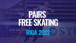 Pairs Free Skating  Riga 2022  JGPFigure [upl. by Nirro486]