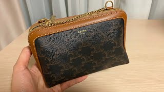 REVIEW CELINE CLUTCH WITH CHAIN TAN COLOR  กระเป๋าใบจิ๋วแต่แจ๋ว ราคาน่ารัก เข้ากับทุกชุด [upl. by Ecaj]