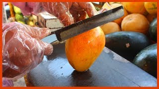 FRUIT NINJA of MANGOES  Amazing Mango Fruits Cutting Skills  Indian Street Food In 2018 [upl. by Halonna]