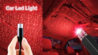 USB Star Projector Night Light  Led Car Roof Lights Portable Adjustable Interior Light Red [upl. by Schroder]