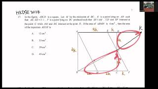 HKDSE 2024 Paper 2 Q17 Area ratio remake [upl. by Naesal]