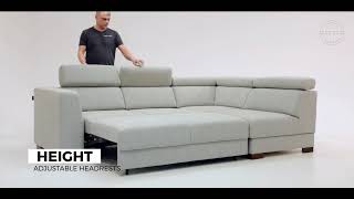 Halti Sectional Sofa Sleeper Full XL Size by Luonto Furniture [upl. by Bertolde677]