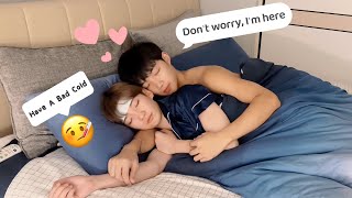 Boys Love💕 Take Care Of My Sick Boyfriend 🥰 Cute Gay Couple Routine Vlog [upl. by Luoar]