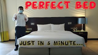 How to make bed  perfect bed making  hotel bed linen luxury bedding [upl. by Thapa]