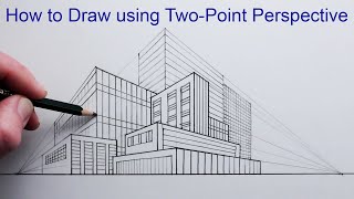 How to Draw Buildings in TwoPoint Perspective for Beginners [upl. by Dumm]