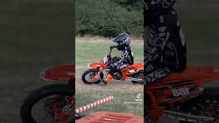 First time riding a dirt bike 🌪️motocrossvlog dirtbike ktm50sx offroadmotorcycle kidsmotocross [upl. by Eesdnil]