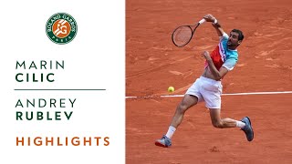 Marin Cilic vs Andrey Rublev  Quarterfinals Highlights I RolandGarros 2022 [upl. by Dlonyer]