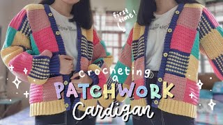 🌼 crocheting a patchwork cardigan for the first time 🌼 [upl. by Bautram]