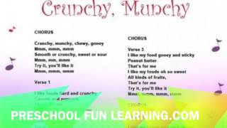 Crunchy Munchy Song Preschool Fun Learning Music [upl. by Vale]