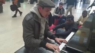 Meet AVICII with quotWake me upquot at a Public Piano in a Paris Train Station [upl. by Ettenaej746]