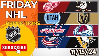 NHL Picks amp Predictions Today 111524  NHL Picks Today 111524  Best NHL Bets [upl. by Josephina658]