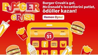 McDonalds’da Burger Crush Oyunu ile Bedava Lezzetler İndirimli Menüler🍔🍟🍪 shorts mcdonalds [upl. by Grider]