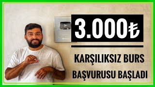 3000₺ KARŞILIKSIZ BURS BİR ADIM VAR VAKFI BURS BAŞVURUSU BAŞLADI BURS VEREN KURUMLAR [upl. by Fleda]