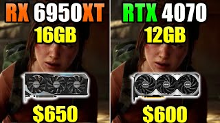 RX 6950 XT vs RTX 4070  1440p and 2160p Gaming Benchmarks [upl. by Ovatsug436]