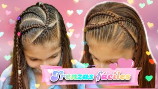 🚨 TRENZAS PEGADAS fáciles de hacer 👧  Easy hairstyles 🦄 WILVITA 💕 [upl. by Muffin]