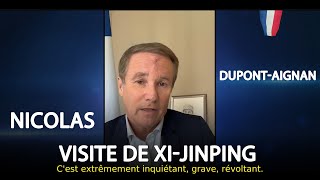 Nicolas DupontAignan  Emmanuel Macron visiblement incapable de parler seul au président chinois [upl. by Adnorrahs]