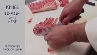 Knife Usage for Frenching Rack of Lamb [upl. by Irbua]