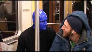 Blue Man Group åker tunnelbana Stockholm Subway 2010 [upl. by Aerdnek]